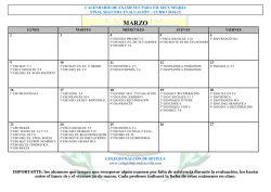CALENDARIO EXAMENES 2&ordm; TRIMESTRE