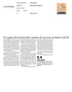 ICA gana licitaci&oacute;n del camino de acceso al nuevo AICM