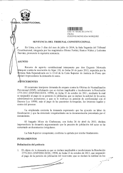 En Lima, a los 3 d&iacute;as del mes de julio de 2014, la Sala Segunda del