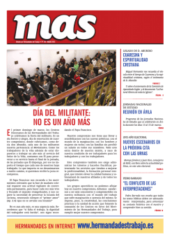 Peri&oacute;dico MAS marzo 2015 - Hermandades del Trabajo