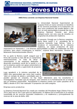 UNEG firma convenio con Empresa Nacional Forestal La