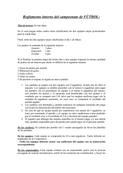 Reglamento interno del campeonato de F&Uacute;TBOL: