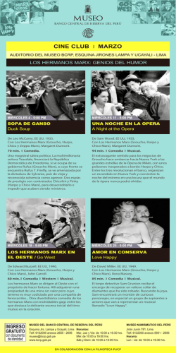 Museo: Cine Club - Marzo 2015 - Banco Central de Reserva del Per&uacute;