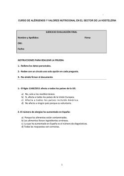 Ex&aacute;men alergenos - Escuela Superior de Hosteler&iacute;a y Turismo de