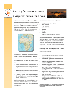Alerta y Recomendaciones a viajeros: Pa&iacute;ses con Ebola