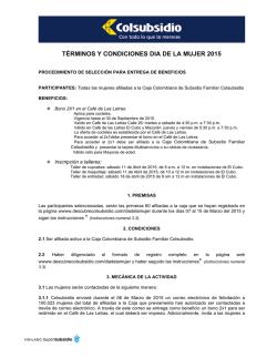 T&eacute;rminos y Condiciones D&iacute;a de la Mujer