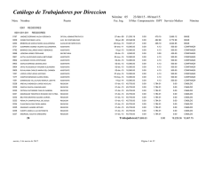 Cat&aacute;logo de Trabajadores por Direccion