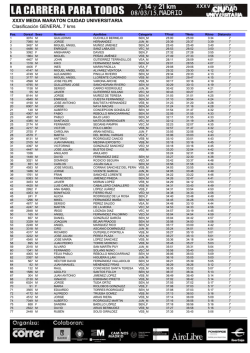 Las clasificaciones estar&aacute;n disponibles el domingo 8 despu&eacute;s de la