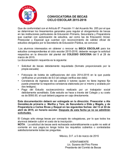 convocatoria de becas ciclo escolar 2015-2016
