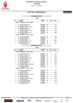 II Circuito Ferrolano en pista I Xornada ACTA DEL CAMPEONATO