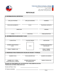 REFICHAJE - Federacion Chilena de Hockey y Patinaje