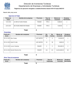 Direcci&oacute;n de Inversiones Tur&iacute;sticas Departamento de Empresas y