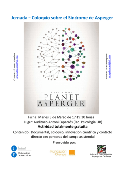 Jornada &ndash; Coloquio sobre el S&iacute;ndrome de Asperger