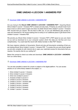 DIME UNIDAD 4 LECCION 1 ANSWERS PDF