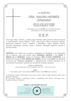 ISAURA HERBES GANDARA - pompas funebres de padron