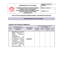 ESCUELA DE CIENCIAS ANIMALES