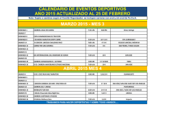 Descargue aqu&iacute; el calendario completo de competencias de
