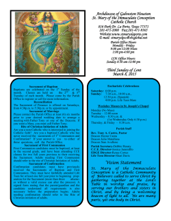 Mar. 8, 2015 - St. Mary of the Immaculate Conception