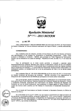 rm n&deg; 042-2015-minam - Ministerio del Ambiente