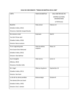 Programa Cine Debate 2015 - Programa Universitario de Bio&eacute;tica