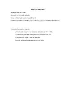 HOJA DE VIDA RESUMIDA Fernando Caj&iacute;as de la Vega Licenciado