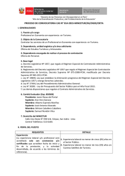proceso de convocatoria cas n&deg; 014-2015