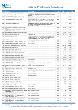 Lista de Precios por Descripcion