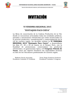 VI Vendimia Regional 2015 "EUSTAQUIO PACO CUEVA"