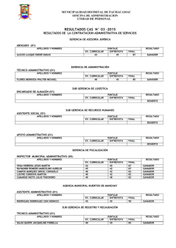 CONVOCATORIA P&Uacute;BLICA CAS N&ordm; 02 - Municipalidad Distrital de