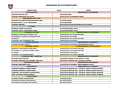 CALENDARIO DE ACTIVIDADES 2015