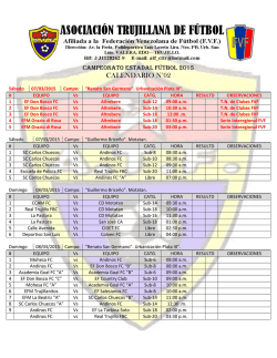 CALENDARIO N&deg;02 - Federaci&oacute;n Venezolana de F&uacute;tbol