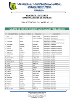 Grado Acad&eacute;mico de Bachiller