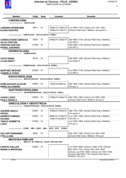 Listado de Especialidades y M&eacute;dicos