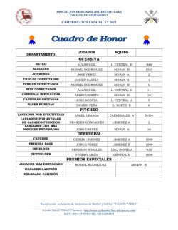 ofensiva pitcheo defensiva premios especiales - asobeisbol-lara