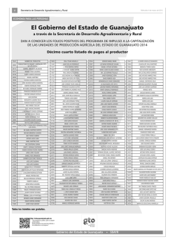 Folios autorizados en acta 14/2014.