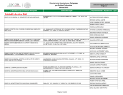 Directorio de Asociaciones Religiosas por Entidad Federativa