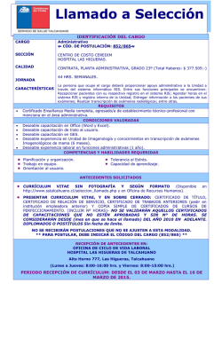 Llamado a Selecci&oacute;n - Hospital Las Higueras, Talcahuano