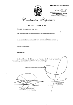 2 0 1 5 - PCM - Presidencia del Consejo de Ministros