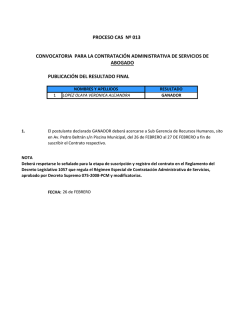 proceso cas n&ordm; 013 convocatoria para la contrataci&oacute;n