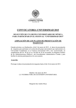 CONVOCATORIA UNIVERSIMAD 2015