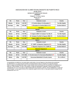 asociacion de clubes de baloncesto de puerto rico (acb) 2015