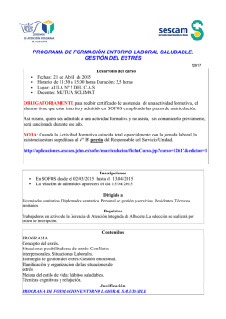 Programa de formaci&oacute;n entorno laboral saludable: gesti&oacute;n del estr&eacute;s