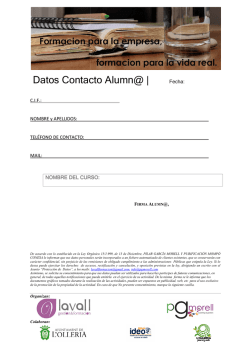 Ficha inscripci&oacute;n - Cursos La Vall Formacion OLLERIA