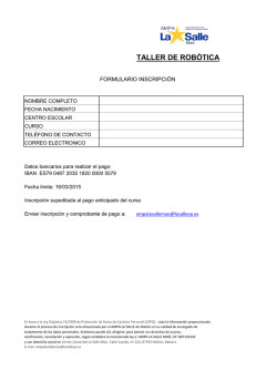 Formulario Inscripci&oacute;n &ndash; Talleres Rob&oacute;tica