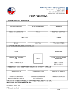 FICHA FEDERATIVA - Federacion Chilena de Hockey y Patinaje