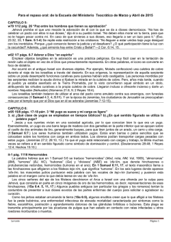 Puntos Sobresalientes 1 Samuel 5 al 9