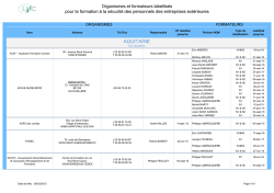 Liste des organismes formateurs labellis&eacute;s