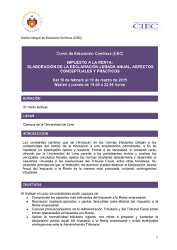 IMPUESTO A LA RENTA - Universidad de Lima