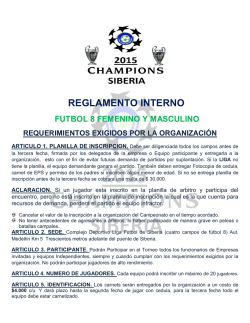 REGLAMENTO INTERNO - Liga de Futbol de Siberia