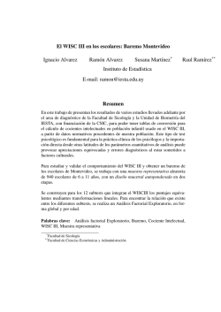 El WISC III en los escolares: Baremo Montevideo Ignacio